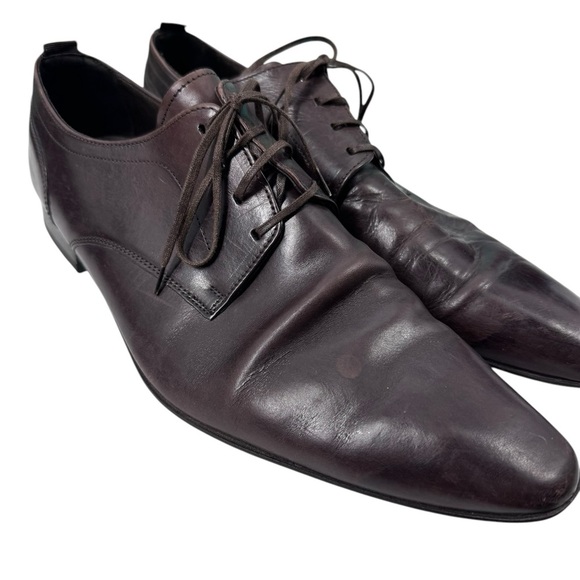 Aquatalio Oxford Derby in oxblood color.  Size 45. Pointed toe - Picture 1 of 5